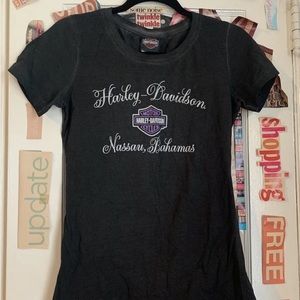 NWT Women’s Harley Davidson Rhinestone Tee Angel Wings Size S